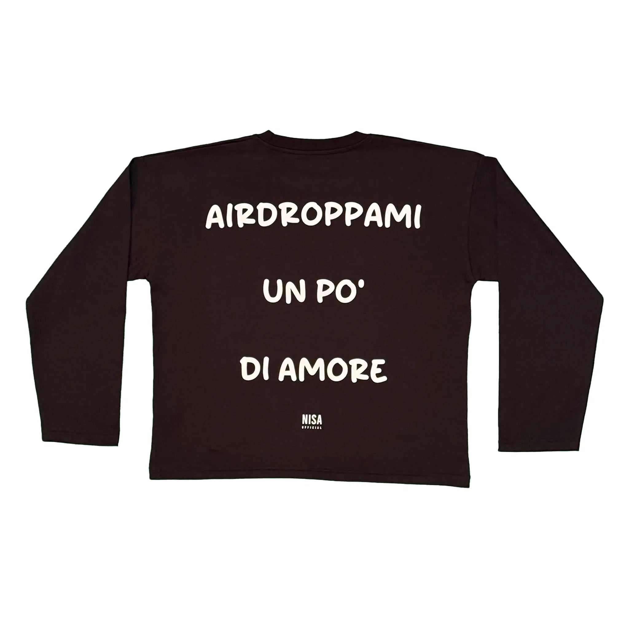 Longsleeve Nera "Airdroppami un po' di amore"